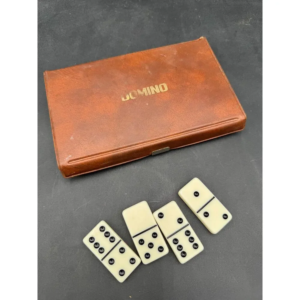 Vintage Domino by Cardinal 28 pc Double 6 in Snapped Case